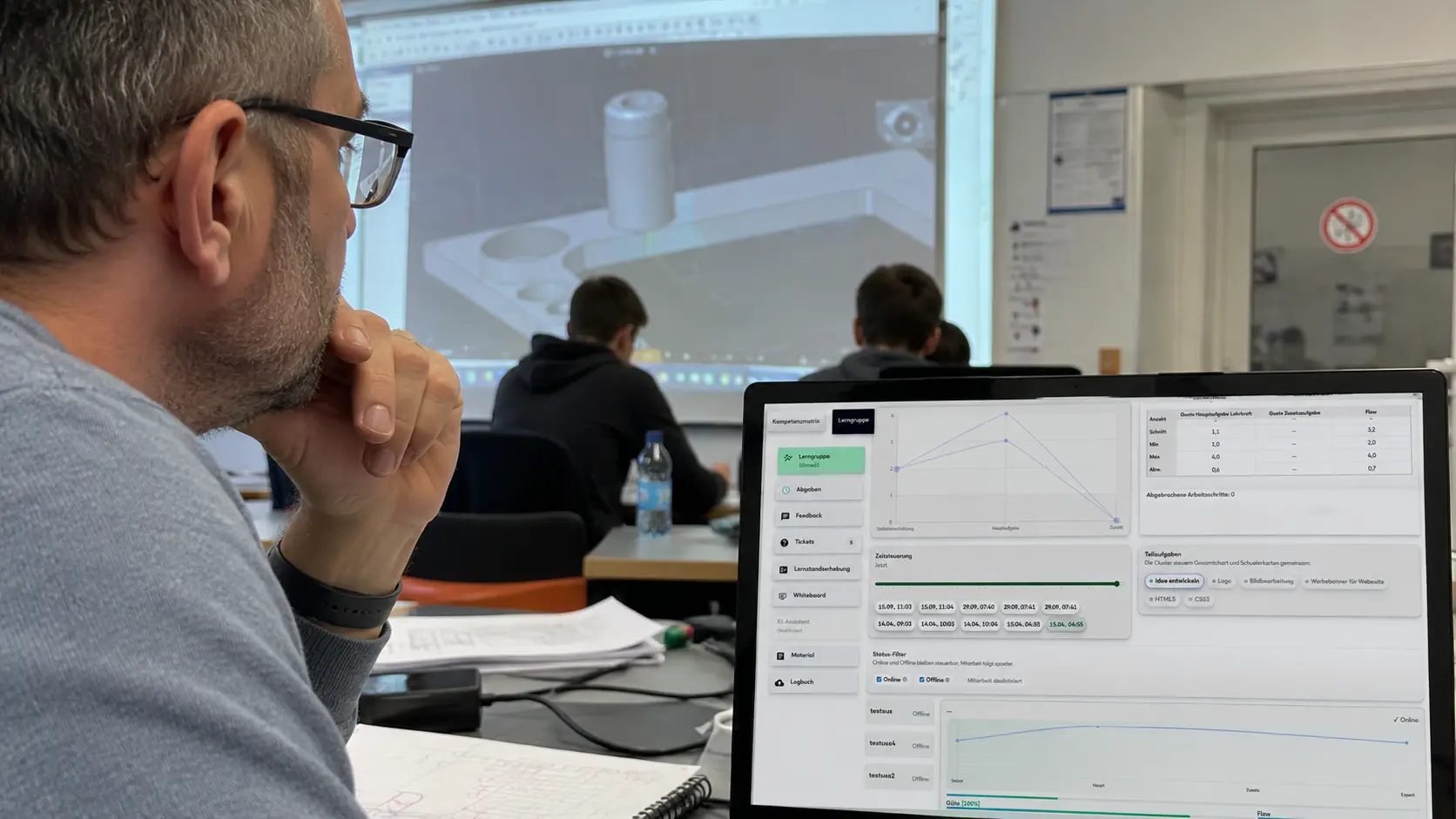 Unterrichtssituation mit digitaler smartPAPER-Anwendung